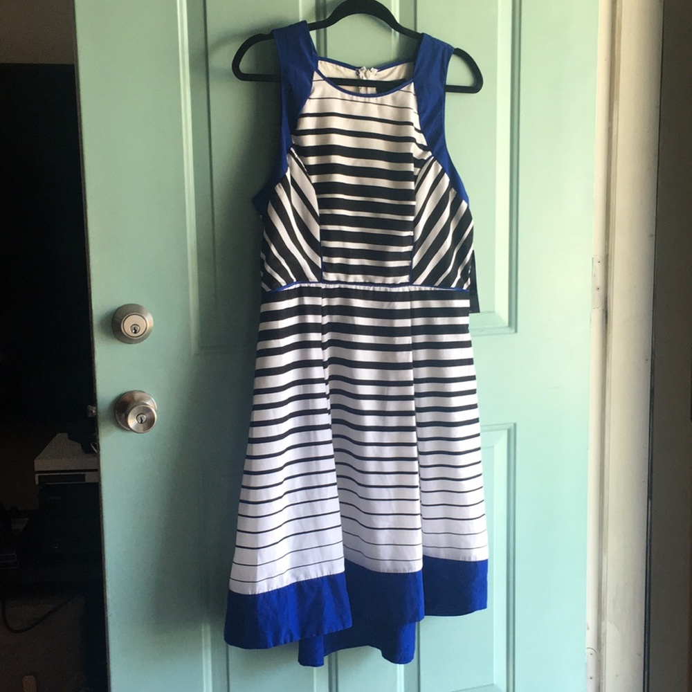 Striped fit and flare dress